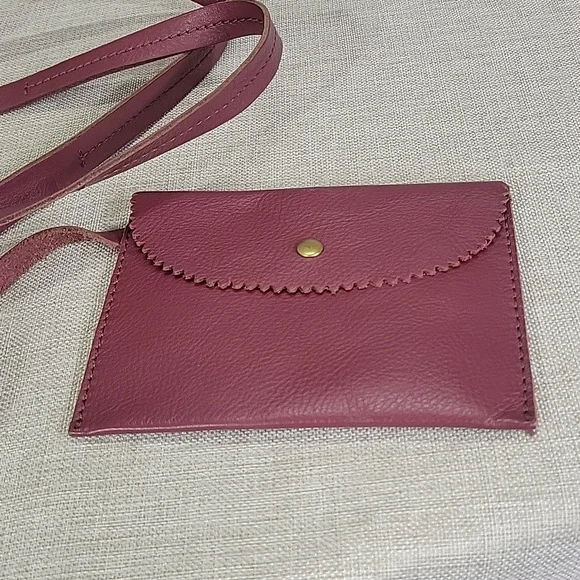 Large J.Crew Burgundy Striped Leather Tote Bag - Picture 8 of 14